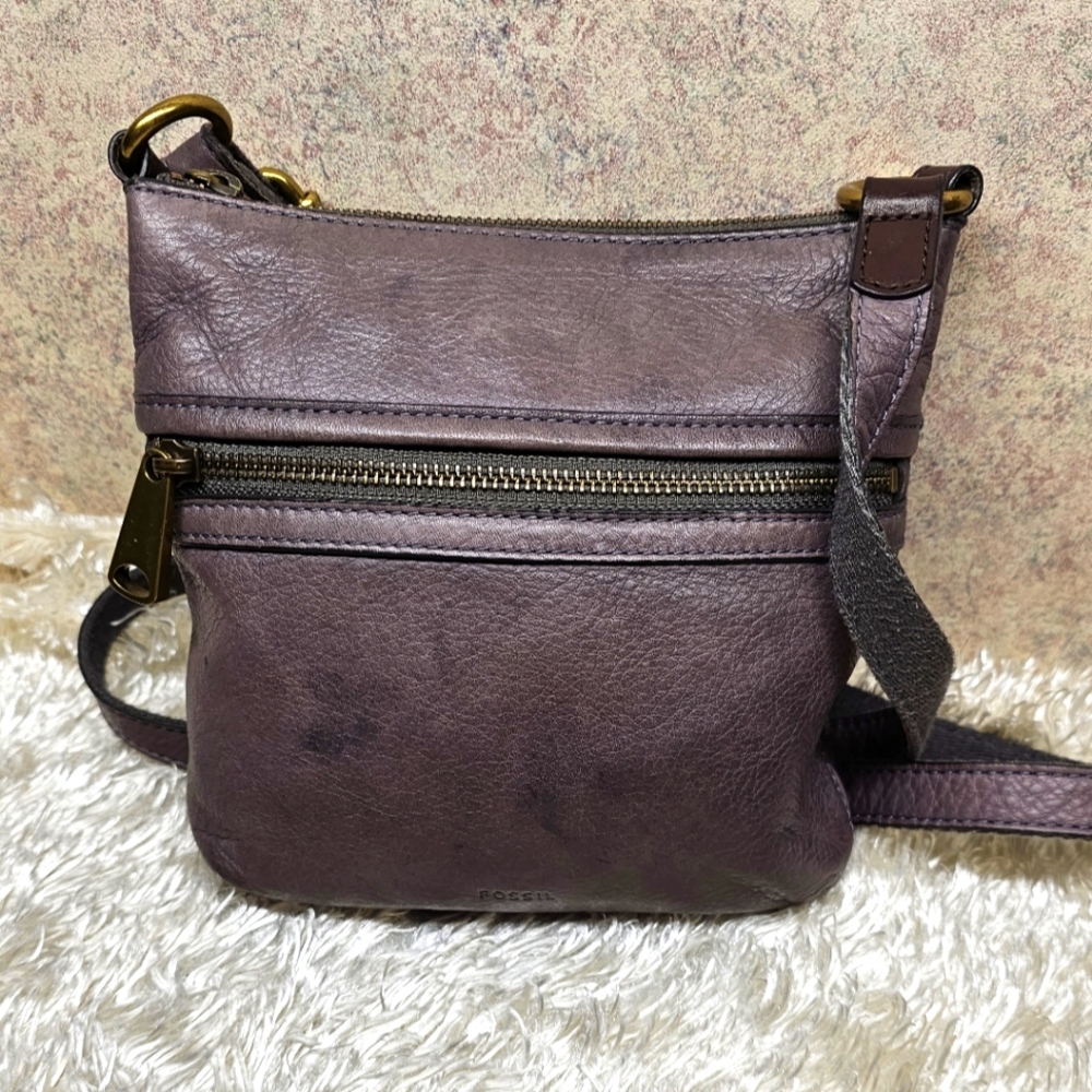 Fossil leather crossbody bag